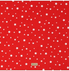 Tissu coton rouge Étoiles