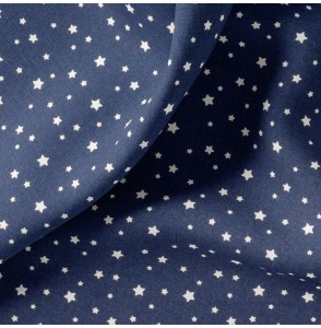 Tissu-coton-bleu-marine-Étoiles