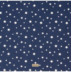 Tissu coton bleu marine Étoiles