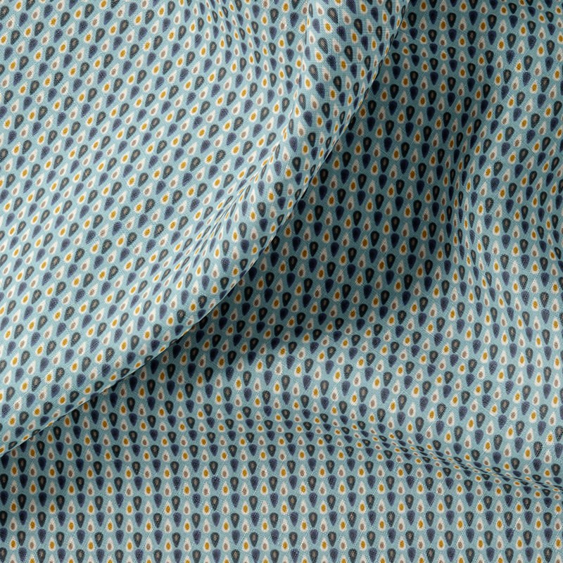 Tissu-coton-bleu-Goutelettes