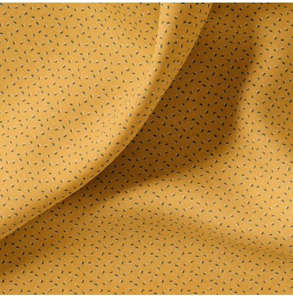 Tissu-coton-ocre-petit-motif