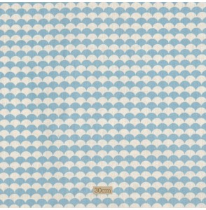 Tissu coton blanc Géométrique bleu