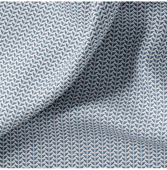 Tissu-coton-bleu-Pétales