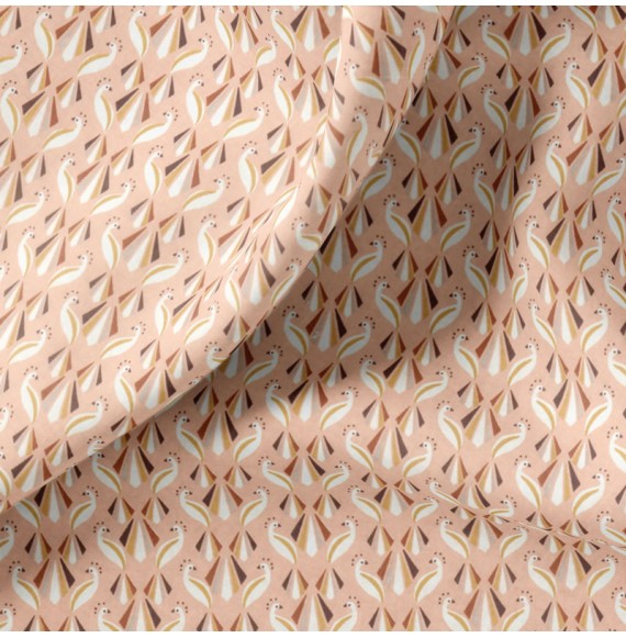 Tissu-coton-rose-Paon