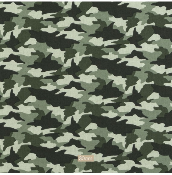 Tissu coton camouflage vert