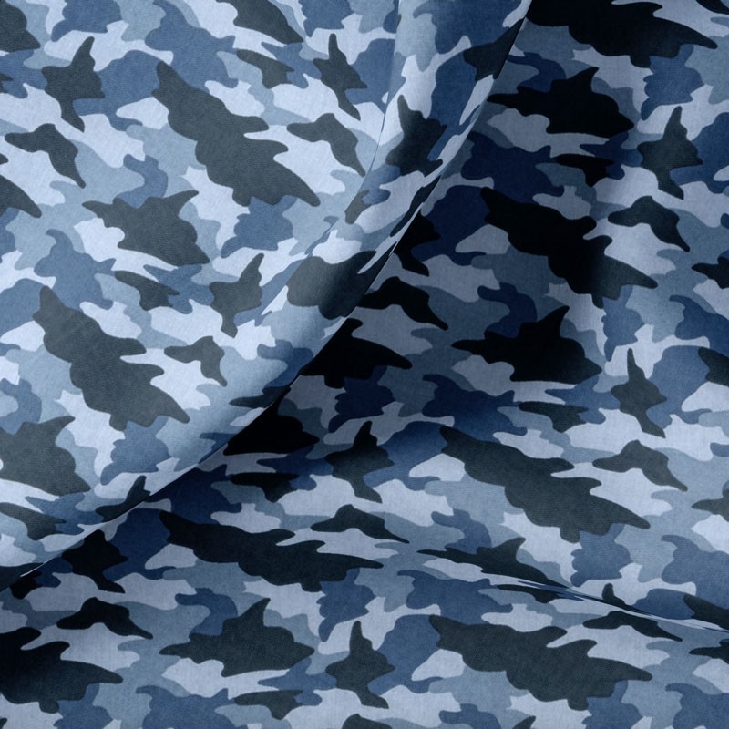 Negen Marine Afwijzen Katoenen stof blauw camouflage