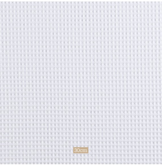 Tissu coton nid abeille blanc