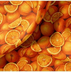 Tissu-coton-Fruit-orange