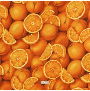 Tissu coton Fruit orange