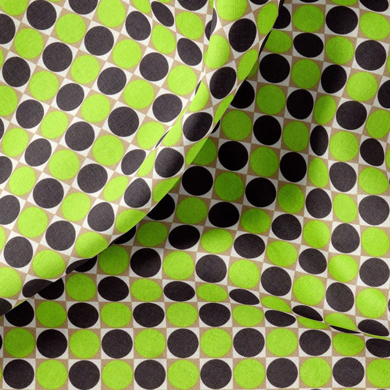 Tissu-coton-vert-Géométrique