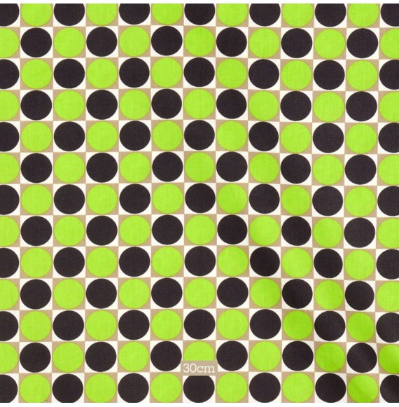 Tissu coton vert Géométrique