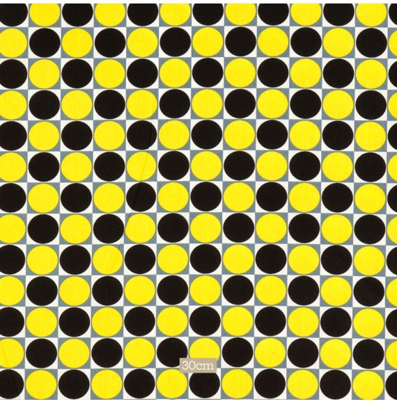 Tissu coton jaune Géométrique
