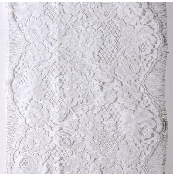 Tissu dentelle de Calais 30cm blanc