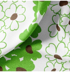 Tissu-éponge-vintage-fleurs-vertes