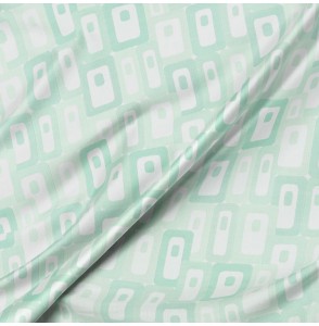 Tissu-coton-polyester-vintage-jacquard-géométrique-menthe