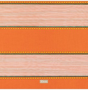 Tissu coton vintage ligné orange