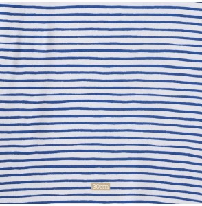Tissu jersey ligne imprimée bleu
