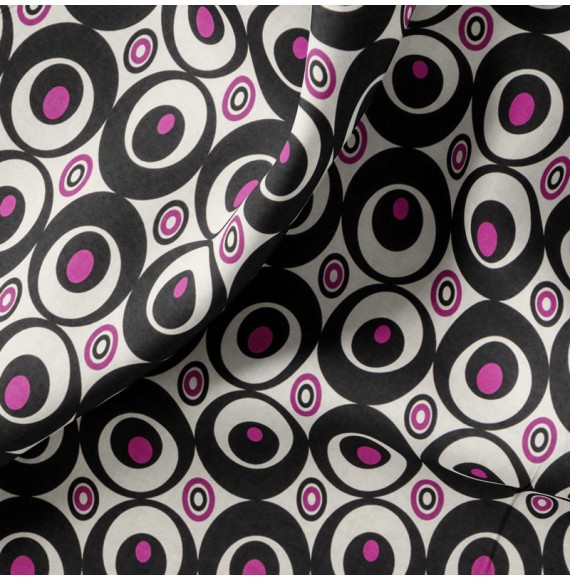 Tissu-satin-de-coton-stretch-motif-vintage-noir-et-rose