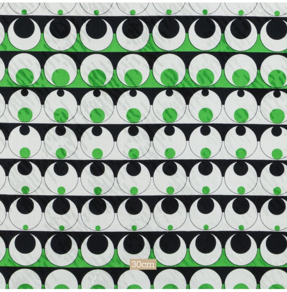 Tissu coton vintage motif vert