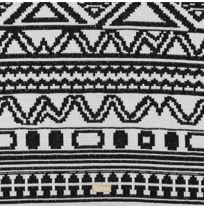 Tissu jersey lourd ethnique noir blanc