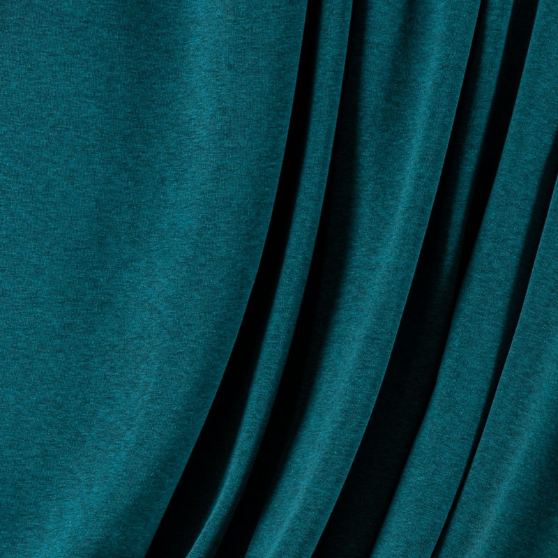 Tissu-sweatshirt-brossé-chiné-turquoise-foncé