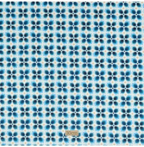 Tissu coton bleu Géométrique