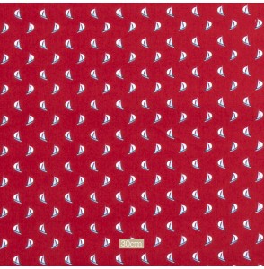 Tissu coton rouge bateaux