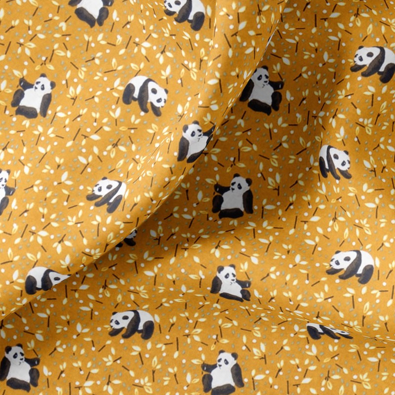 Tissu-coton-ocre-panda
