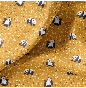 Tissu-coton-ocre-panda