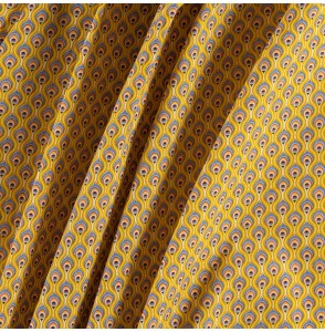 Tissu-coton-paon-jaune