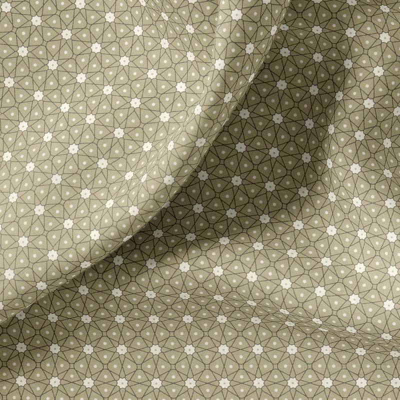 Tissu-coton-taupe-Géométrique