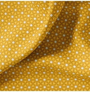 Tissu-coton-safran-Géométrique