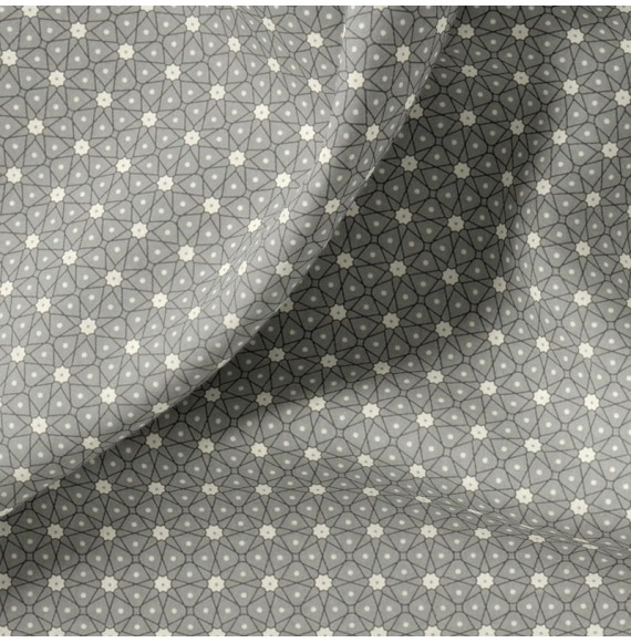 Tissu-coton-gris-Géométrique
