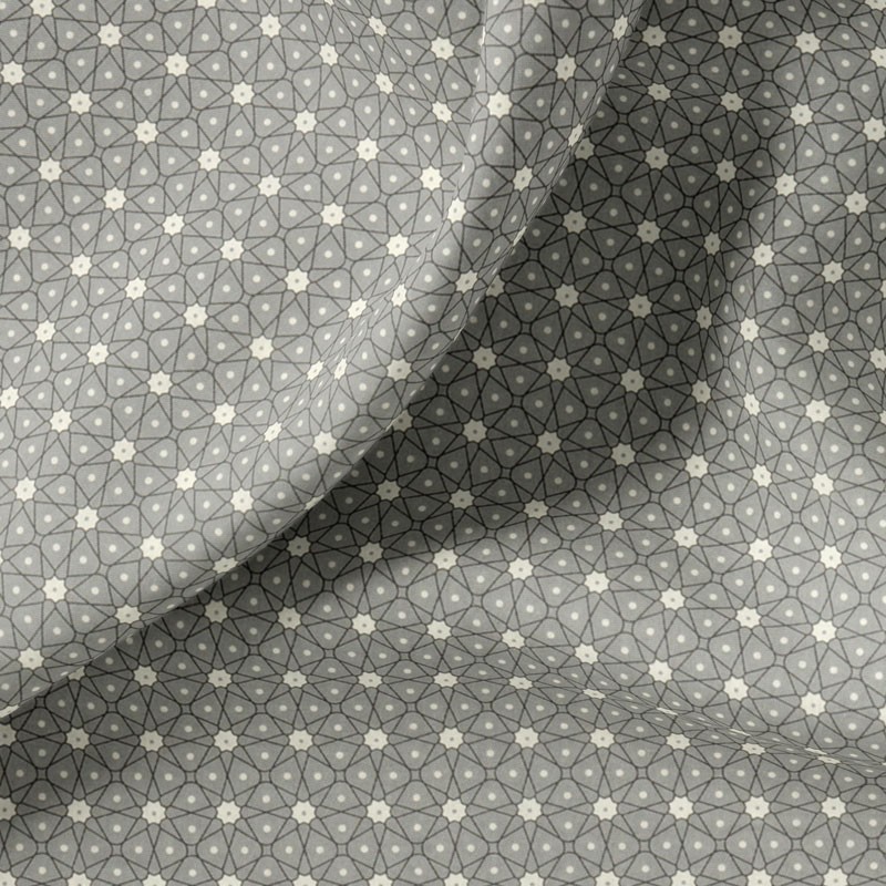 Tissu-coton-gris-Géométrique