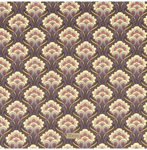 Tissu coton aubergine Art Nouveau