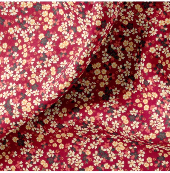 Tissu-coton-rouge-fleuri-japonais