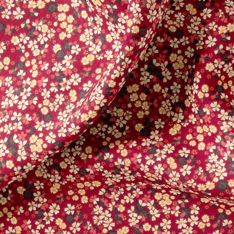 Tissu-coton-rouge-fleuri-japonais