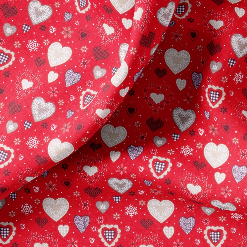 Tissu-coton-rouge-joli-cœur