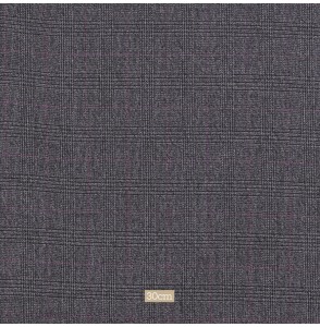 Tissu carreaux tweed léger gris rose stretch