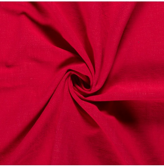 Tissu-ramie-aspect-lin-lavé-rouge