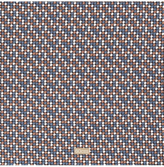 Tissu jersey viscose petits motifs géométrique  bleu
