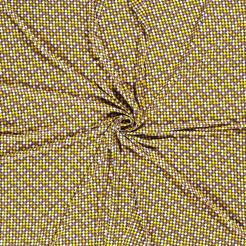 Tissu-jersey-viscose-petits-motifs-géométrique-jaune