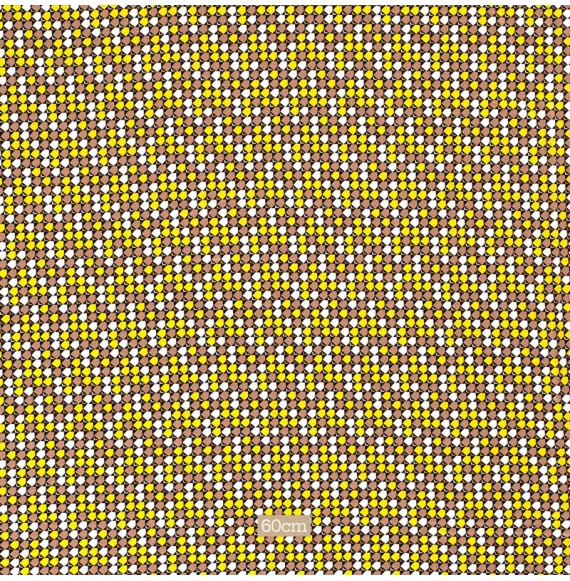 Tissu jersey viscose petits motifs géométrique jaune