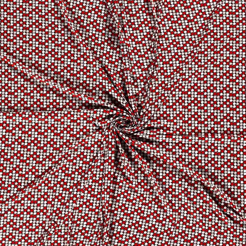 Tissu-jersey-viscose-petits-motifs-géométrique-rouge