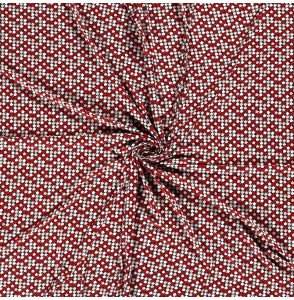 Tissu-jersey-viscose-petits-motifs-géométrique-rouge