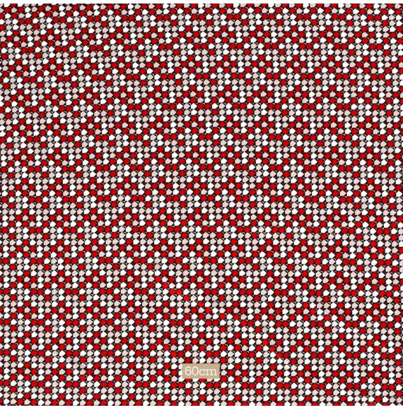 Tissu jersey viscose petits motifs géométrique rouge