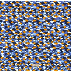 Tissu coton bleu vague