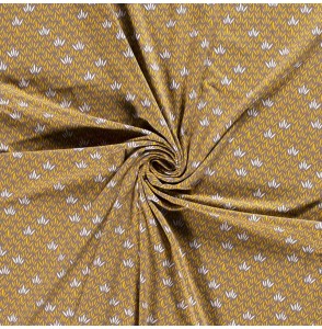 Tissu-jersey-coton-gris-brin-d'herbe-jaune