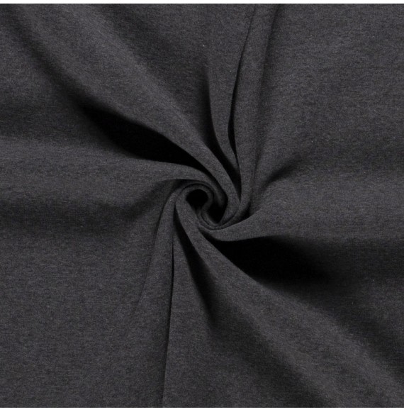 Tissu-sweatshirt-brossé-gris-foncé-chiné