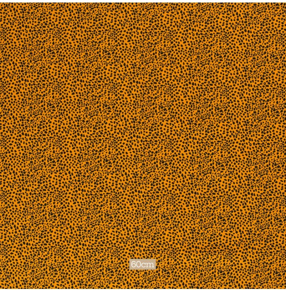Tissu jersey coton orange léopard